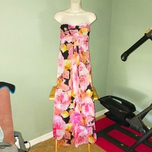 Strapless flowing sun dress